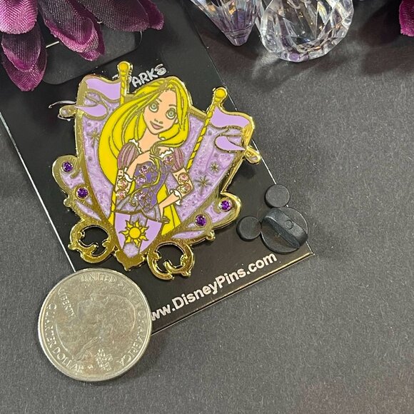 Disney Rapunzel Tangled Trading Pin Princess Jeweled Crest Lapel Pin Brooch Gift - Picture 2 of 6